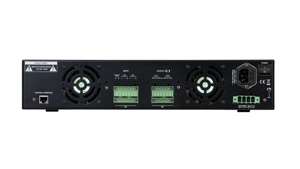 Etapa de potencia digital de 2 x 250 W RMS para sistema de megafonía y alarma por voz EN 54 ZS thumbnail 2