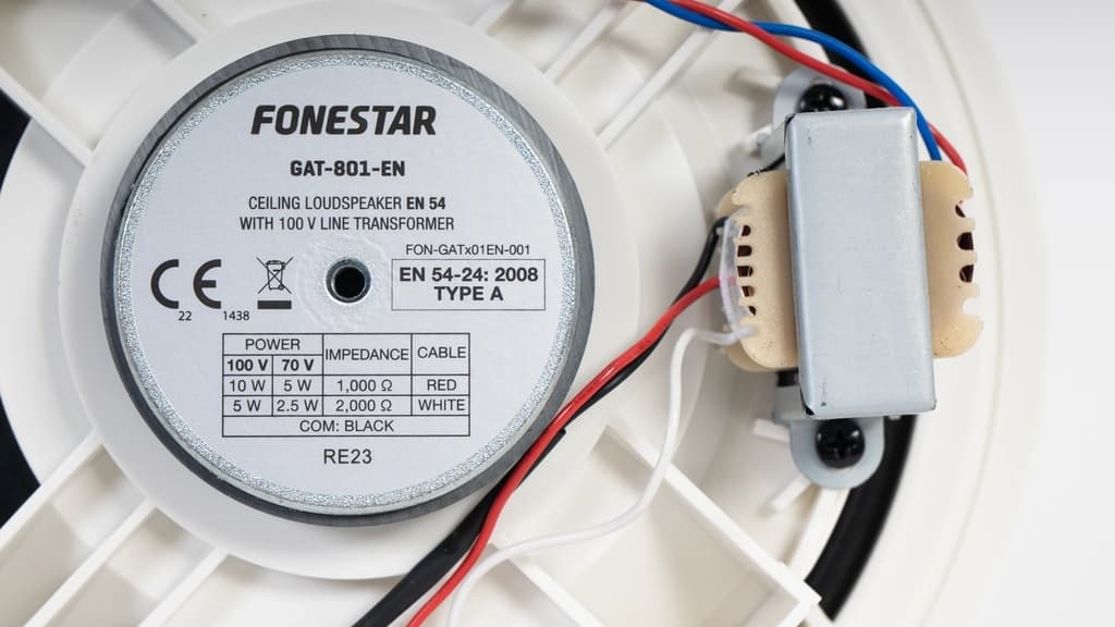 Altavoz de techo con transformador de línea de 100 V certificado EN 54 thumbnail 4